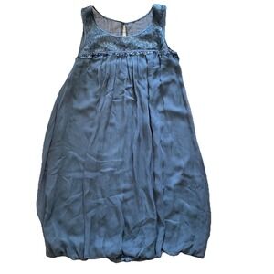 Cynthia Steffe Women's Silk Lace Blouson Hem Sleeveless Dress Gray Classic Small